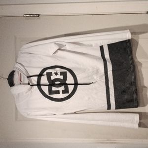 DC Hooded white long-sleeved shirt